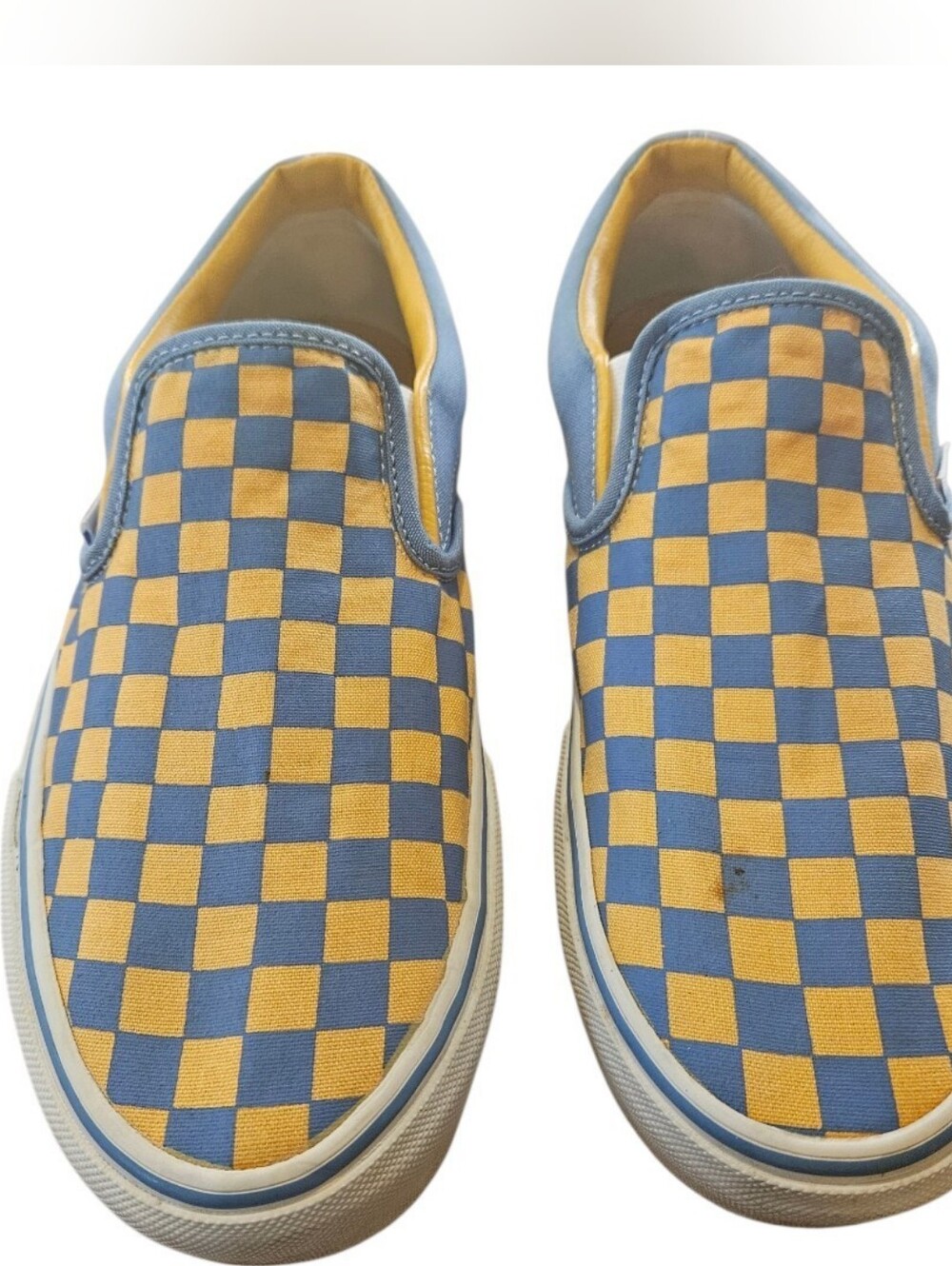 Vans Men's Size 11 Blue And Yellow Checkered Skater Shoe
